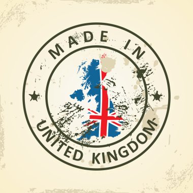 İngiltere harita bayrağı ile pul