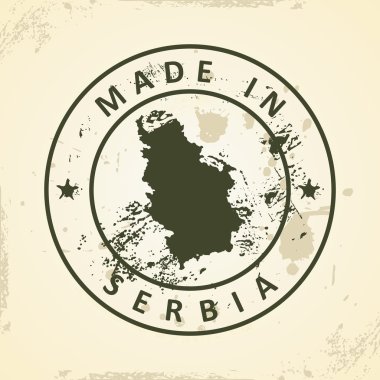 Sırbistan Haritası ile pul