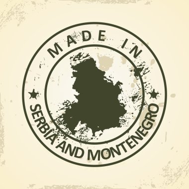 Sırbistan ve Karadağ Haritası ile pul