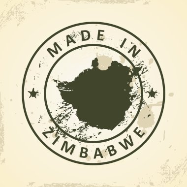 Zimbabve Haritası ile pul