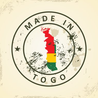 Togo harita bayrağı ile pul