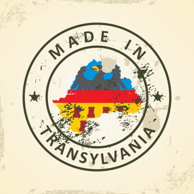 Transilvanya harita bayrağı ile pul