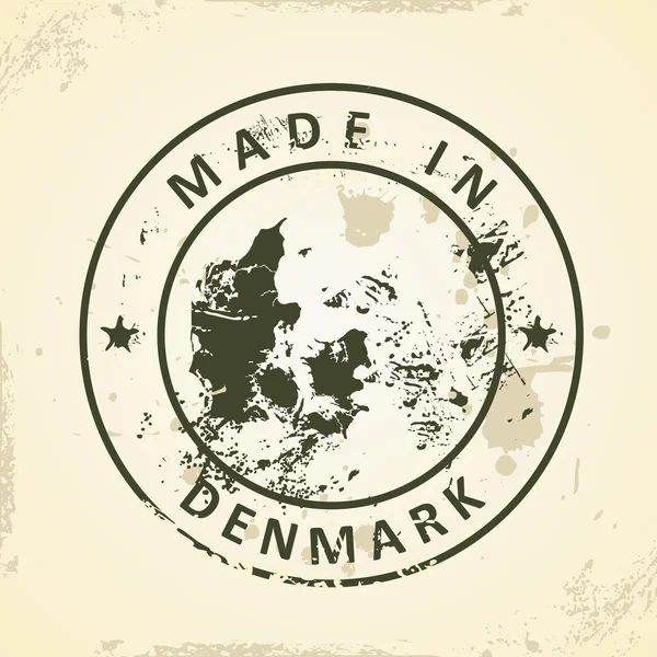 Carimbo com mapa de Dinamarca — Vetor de Stock