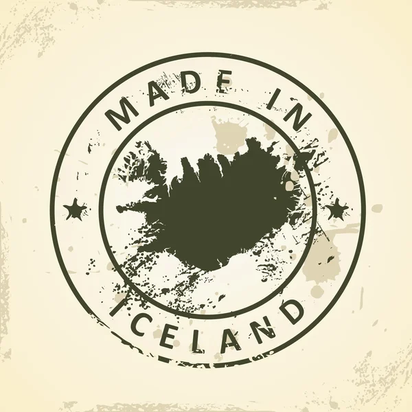 Sello con el mapa de Islandia — Vector de stock