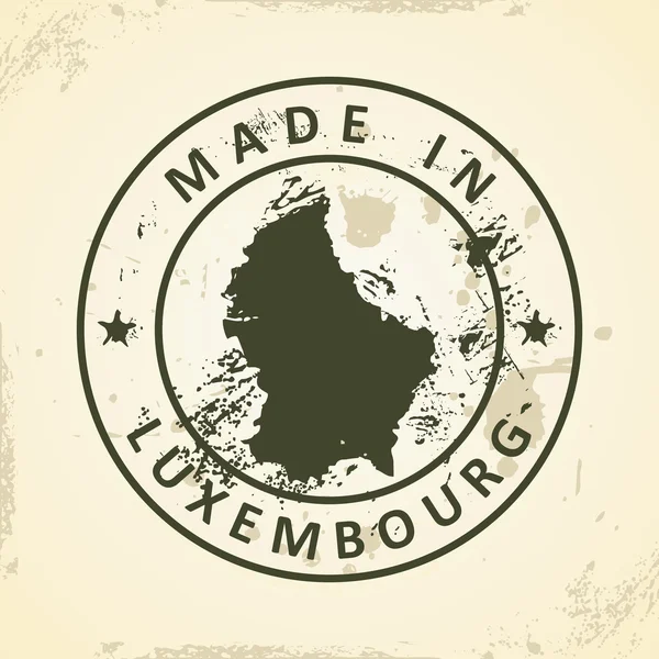 Timbre avec la carte de Luxembourg — Image vectorielle