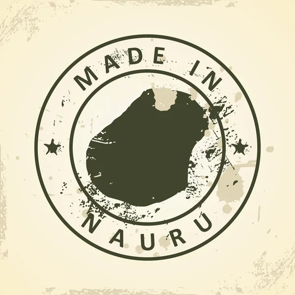 Selo com mapa de Nauru — Vetor de Stock