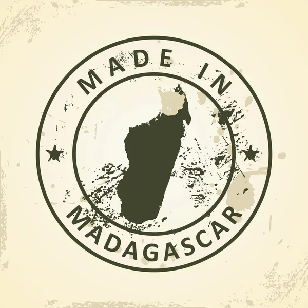 Selo com mapa de Madagáscar — Vetor de Stock