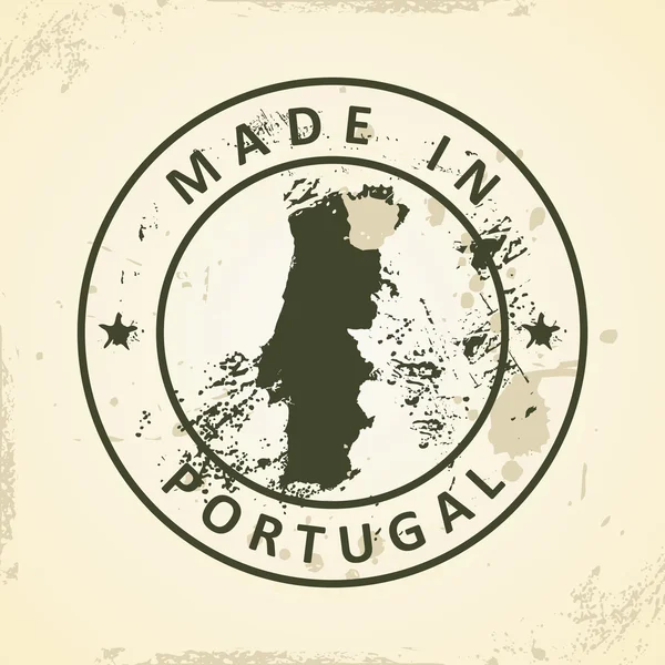 Σφραγίδα με χάρτη της Πορτογαλίας — Διανυσματικό Αρχείο