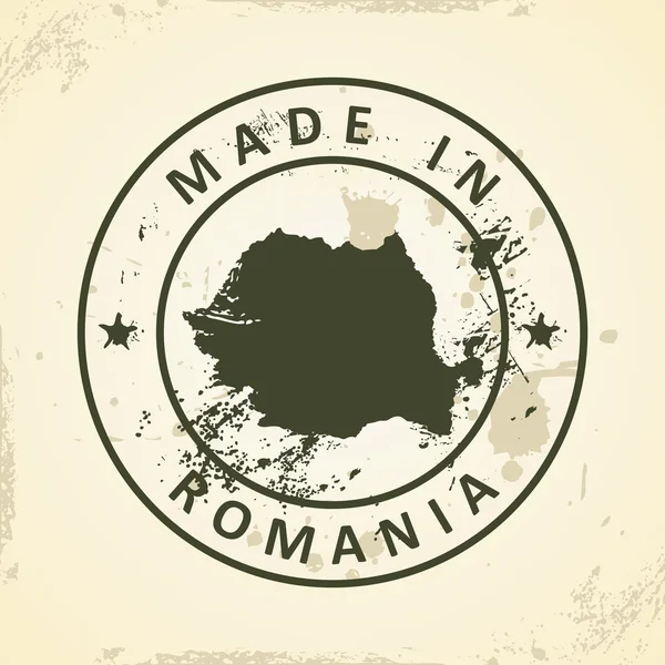 Carimbo com mapa de Roménia — Vetor de Stock