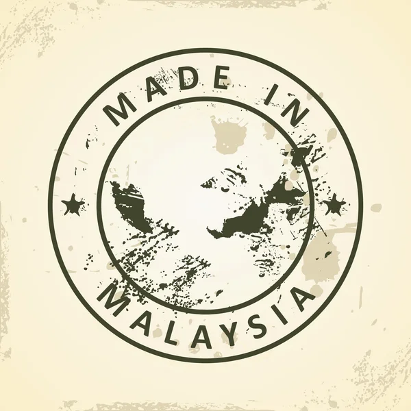 Selo com mapa de Malásia — Vetor de Stock