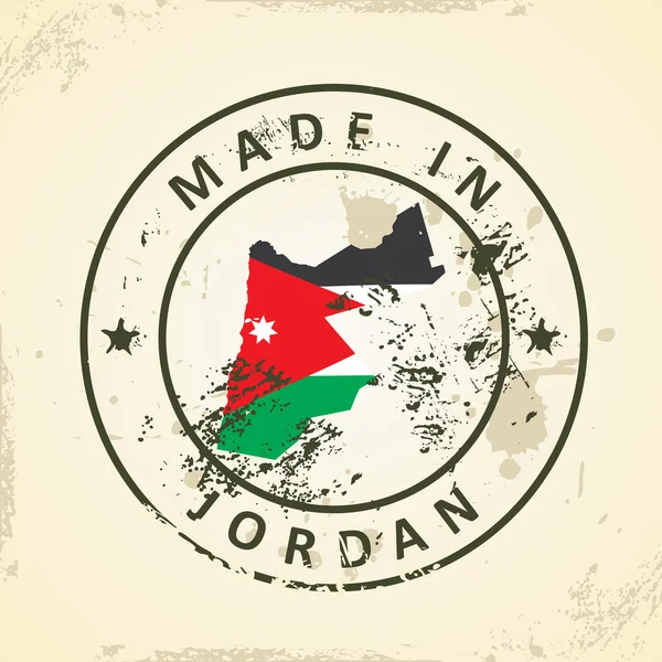 Stempel met kaart vlag van Jordanië — Stockvector