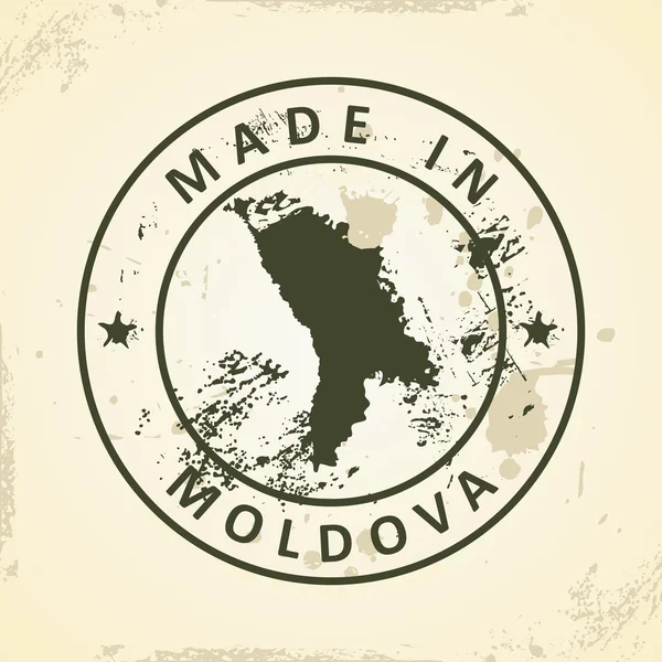 Timbre avec la carte de Moldavie — Image vectorielle