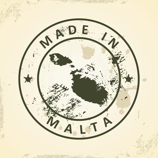 Selo com mapa de Malta — Vetor de Stock
