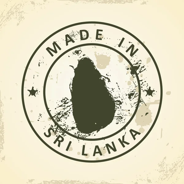 Selo com mapa de Sri Lanka — Vetor de Stock