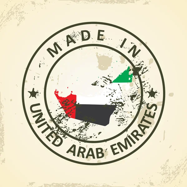 Sello con bandera de Emiratos Árabes Unidos — Vector de stock