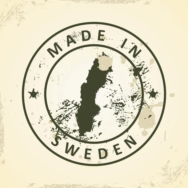 Carimbo com mapa de Suécia — Vetor de Stock