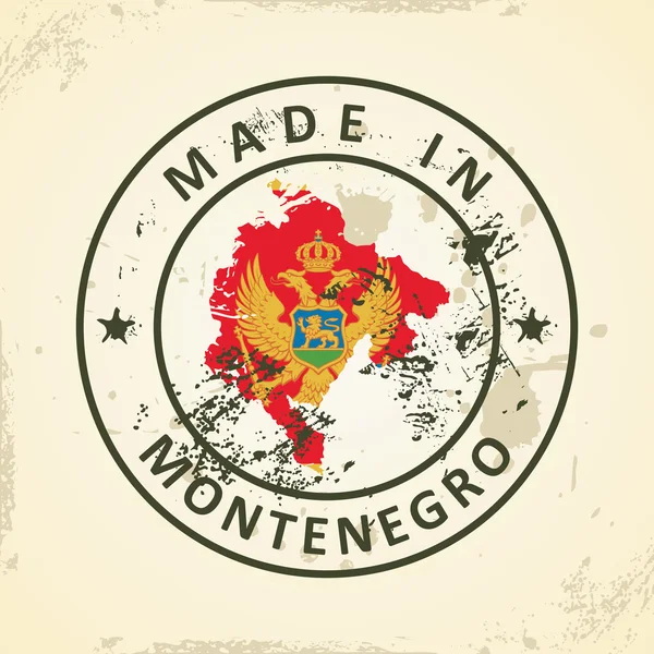 Carimbo com a bandeira do mapa de Montenegro — Vetor de Stock