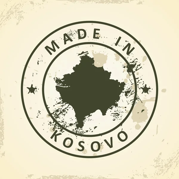 Carimbo com mapa de Kosovo — Vetor de Stock