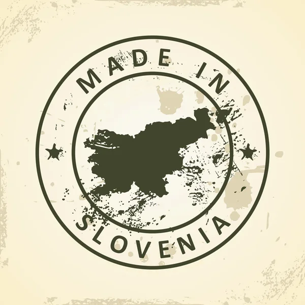 Razítko s mapa Slovinska — Stockový vektor