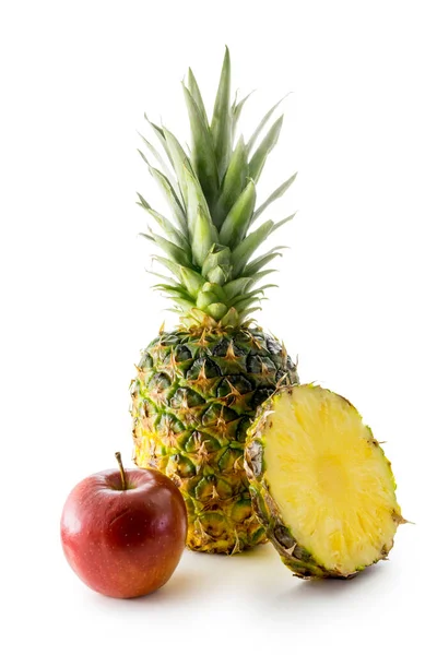 Fresh Pineapple Apple Isolated White Background — Stock fotografie