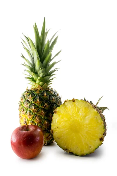 Fresh Pineapple Apple Isolated White Background — Stock fotografie