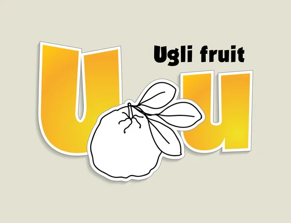 水果和蔬菜的字母表的字母 u — 图库矢量图片