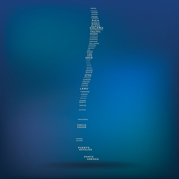 Карта Чили с названием городов
