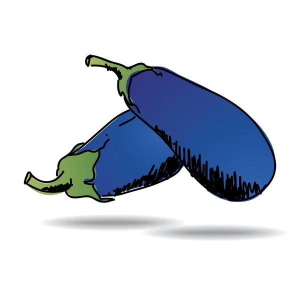 FreeHand ritning aubergine ikonen — Stock vektor