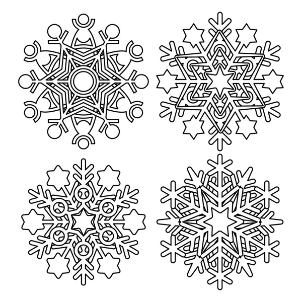 Raccolta di fiocchi di neve vettoriale — Vettoriale Stock