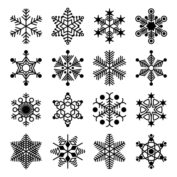 Векторная коллекция снежинок — стоковый вектор