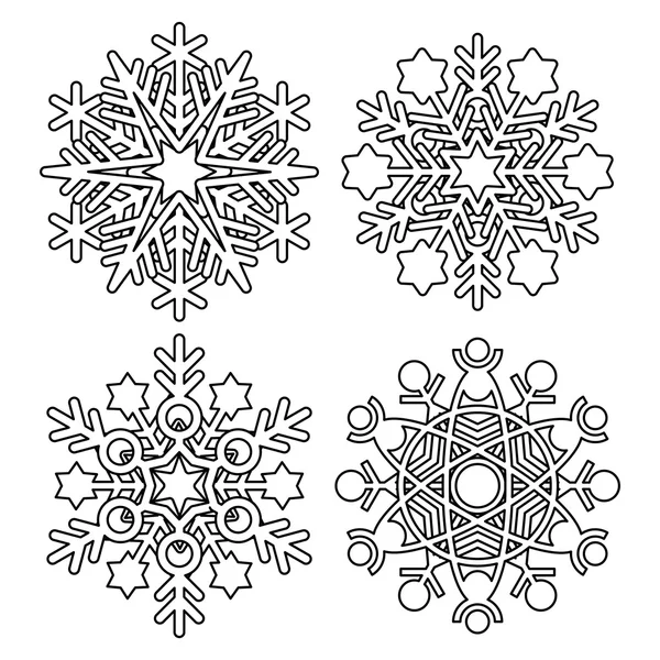 Vector colección de copos de nieve — Archivo Imágenes Vectoriales