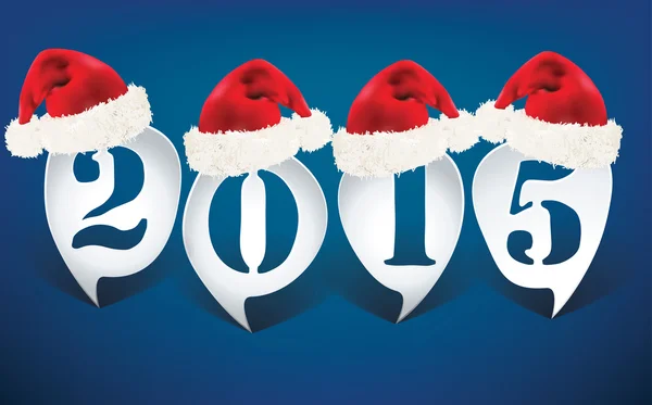 Discurso de burbuja 2015 con sombreros de Navidad — Vector de stock