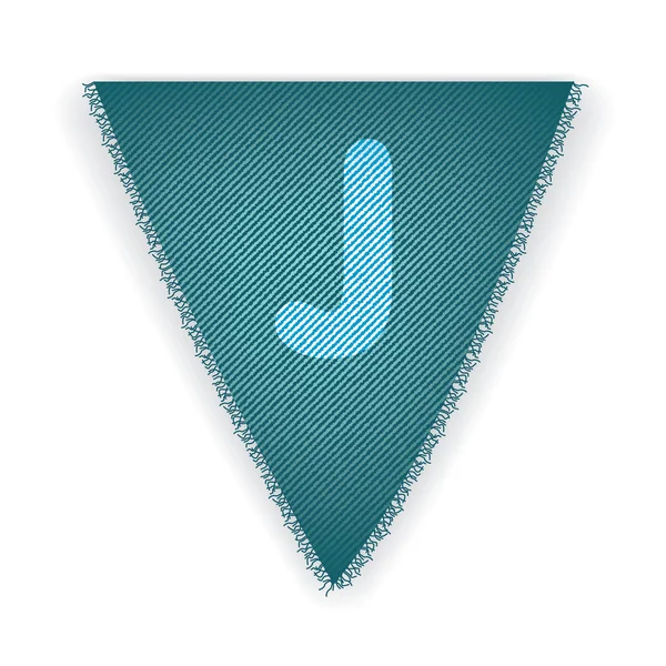 Bunting flag letter J — Stock Vector