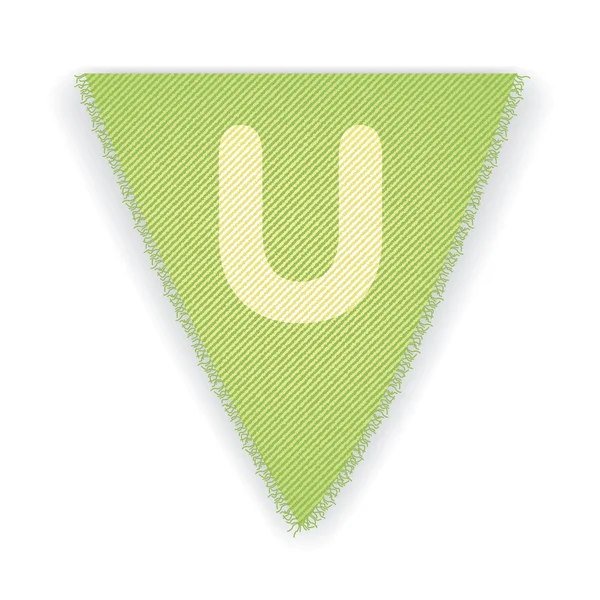 Bunting flag letter U — Stock Vector