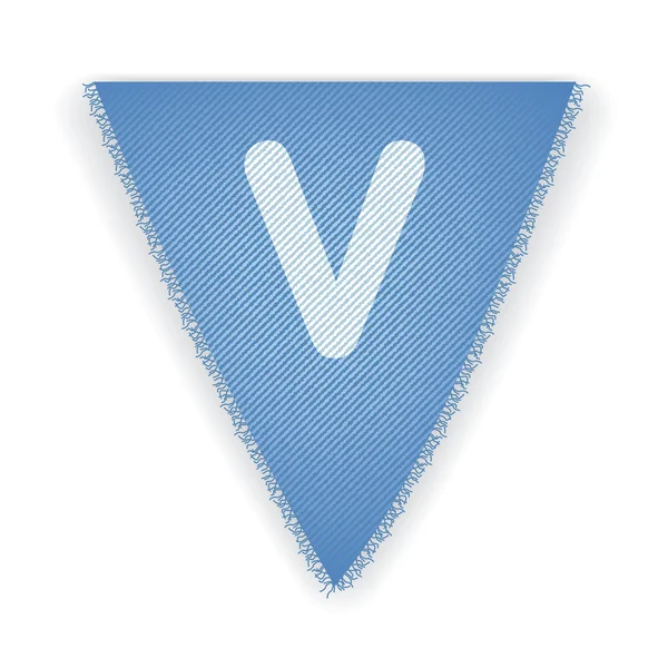 Bunting flag letter V — Stock Vector