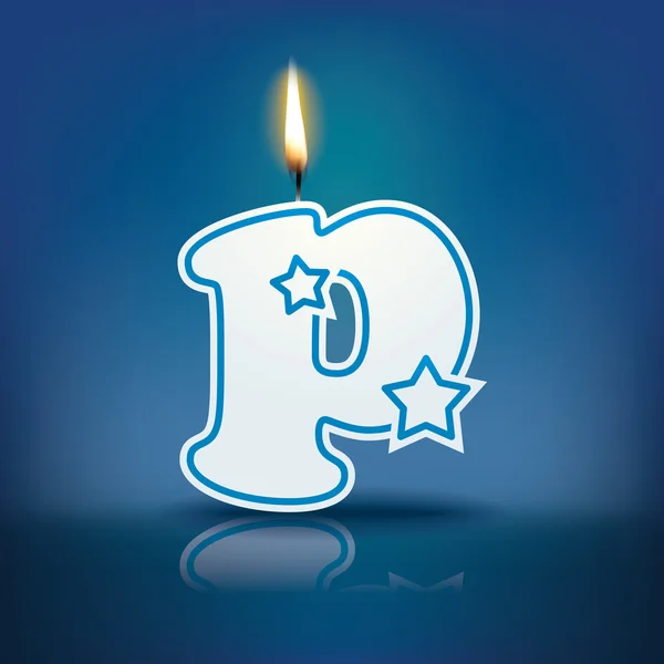 Κερί γράμμα P με φλόγα — Διανυσματικό Αρχείο
