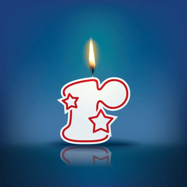 带火焰的蜡烛字母 R — 图库矢量图片