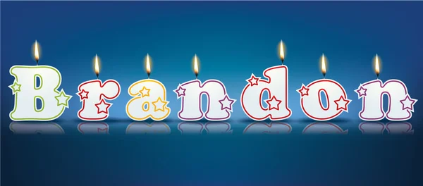 BRANDON escrito con velas encendidas — Vector de stock