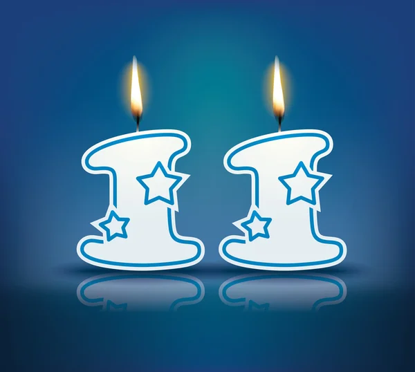 Vela de cumpleaños número 11 — Vector de stock