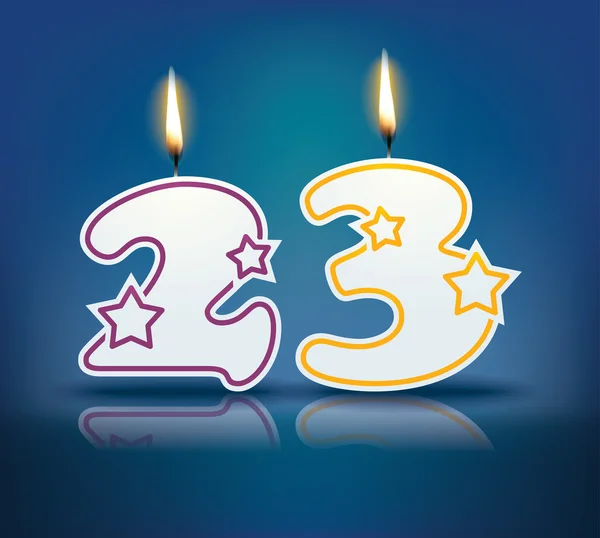 Candela di compleanno numero 23 — Vettoriale Stock