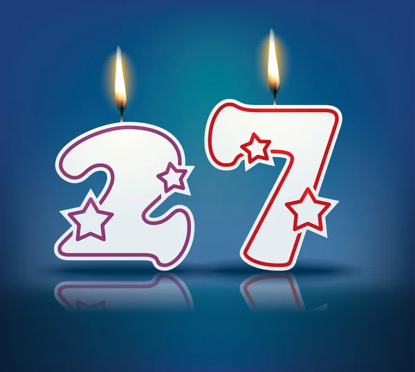 Birthday candle number 27 — Stock Vector