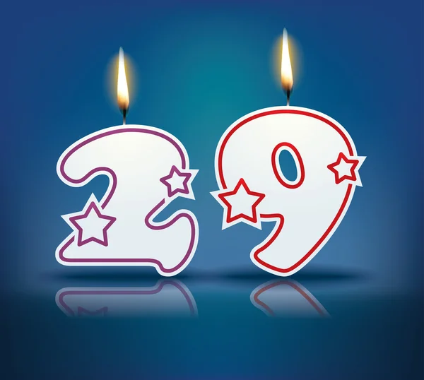 Birthday candle number 29 — Stock Vector