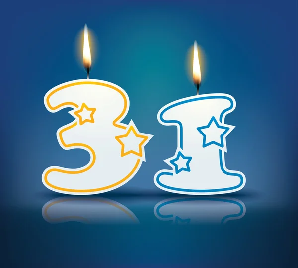 Birthday candle number 31 — Stock Vector
