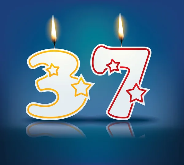 Bougie d'anniversaire numéro 37 — Image vectorielle