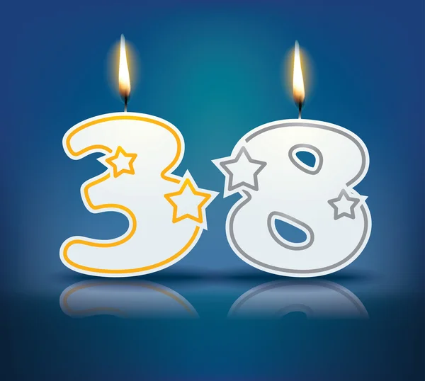 Birthday ljus nummer 38 — Stock vektor