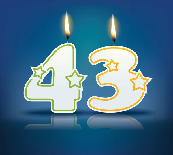 Birthday candle number 43 — Stock Vector