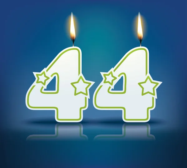 Vela de cumpleaños número 44 — Vector de stock