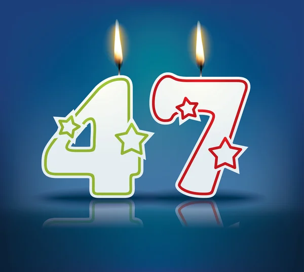 Birthday candle number 47 — Stock Vector