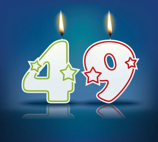 Vela de cumpleaños número 49 — Vector de stock