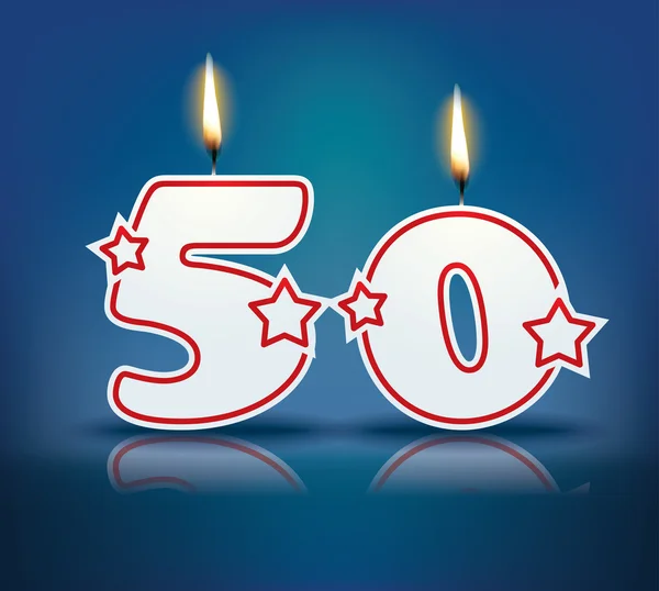 Vela de aniversário número 50 — Vetor de Stock